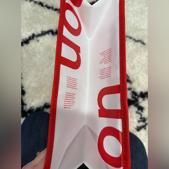 Lululemon Red Reusable Tote Bag | Logo Shopping Gym Carryall - Picture 6 of 6